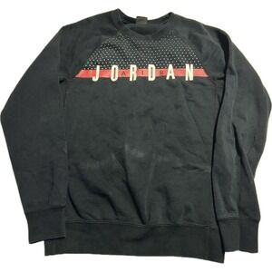 AUTHENTIC NIKE AIR JORDAN SEASONAL GRAPHIC BLACK SWEATSHIRT MEN'S‎ SIZE SMALL